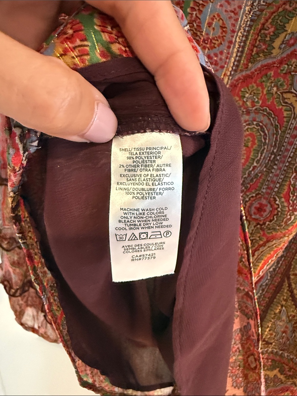 Ann Taylor Multi-Color and Gold Touches Blouse - Large - Picture 8 of 9